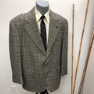 blazer sportcoat jacket plaid wool soft 3 buttons